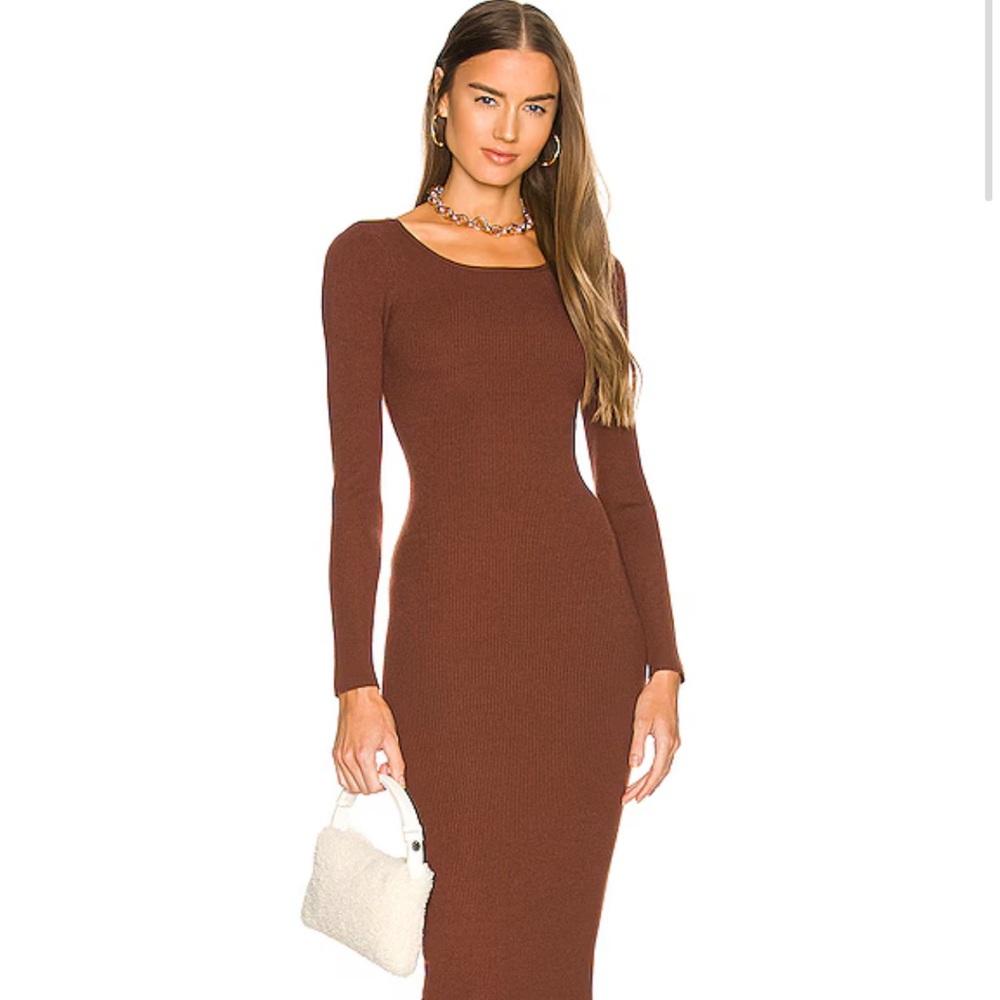 LPA Auburn Sweater Dress – Chocolate (XS)